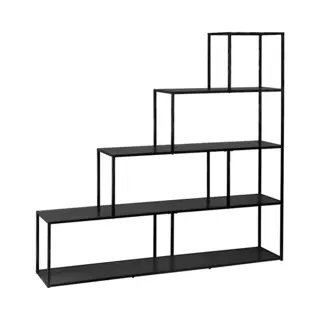 Sweeek - Bücherregal Treppe Aus Metall Schwarz 4 Ebenen