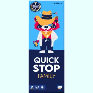 Atm Gaming Quickstop Family – Kartenspiel Für Kinder – Ideal Für Einen Gemütlichen Abend Mit Der Ganzen Familie – 2 Bis 7 Spieler – Gewinner Des