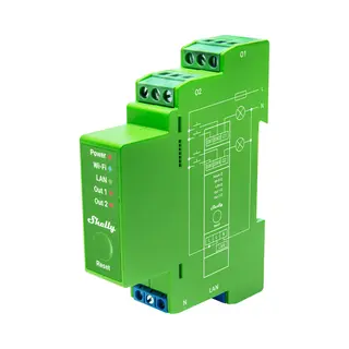 Shelly Pro Dimmer 2PM Built-in Blue, Green, Grey