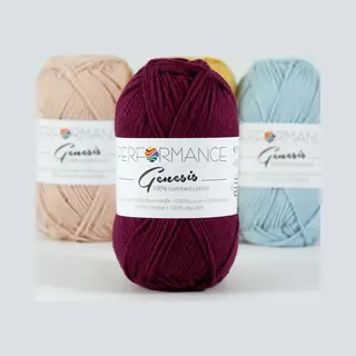 Performance yarn Genesis Aubergine 3001 - 5 Bollen Gekamd Katoengaren - Pendikte 3, 5 A 4mm