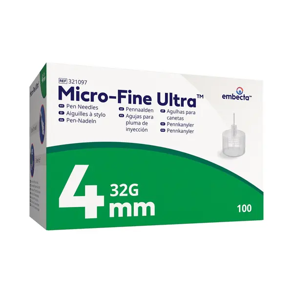 Bd Embecta Micro-Fine Ultra Pennaalden 4 Mm 32G | 100 Stuks thumbnail