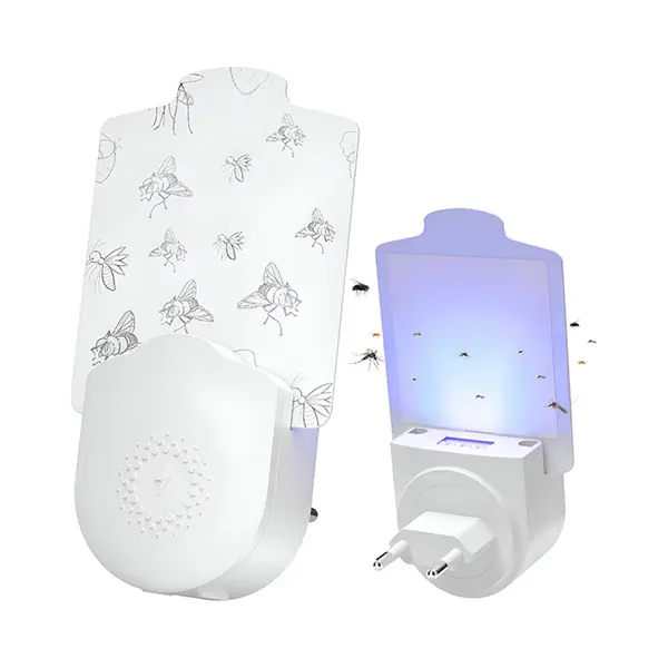 Home & Marker - Elektrische Insectenval Met Uv-Licht - Stille Vliegenvanger - Dubbele Functie Nachtlampje - Inclusief 3 Kleefplaten - Trapko thumbnail