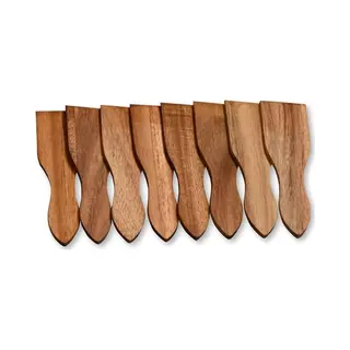 Scanpart Houten Spatels 15 Cm - Gourmet - Raclette - Grillplaat - Steengrill - Bakplaat - Teppanyaki - Kleine Spatels - Mini Spatels - 6 Stuks