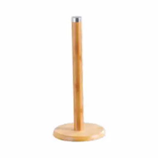 Kesper 81203 papier handoek-houder Houder voor papieren handdoeken voor op tafel Bamboo, Roestvrijstaal Hout