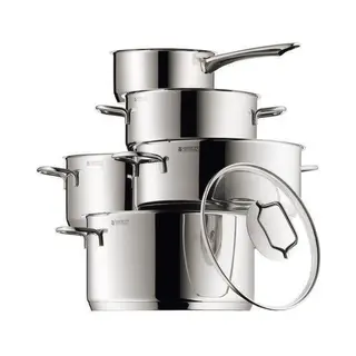 Wmf Astoria 780556040 Pannenset, 5-delig, Hoge Pan Met Deksel (16/20/24), Lage Pan Met Deksel (20 Cm), Pan (16 Cm)