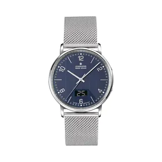 Junghans Herrenuhr Funk Milano Mega Solar Milanaise/Dunkelblau 56/4629.44