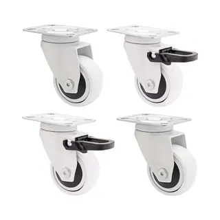 Wagner System, Meubelwielen, Design - 3C - Zwenkwielen / Meubelwielen 4st. Set - Wit, Max. Belasting 50 Kg