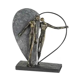 Casablanca Design Casablanca Modernes Design - Sculptuur Hartkloppingen - Poly/metaal - Grijs - (H X B X D) 31 X 8 X 10 Cm