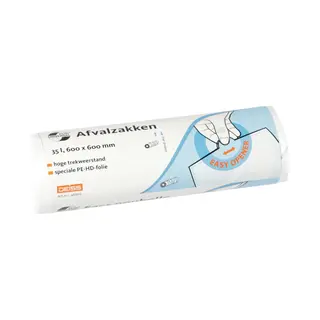 KlikA Universal Plus Vuilniszak 10 Micron | Ft 60 X 60 Cm | 35 Liter | Wit | Rol Van 50 Stuks