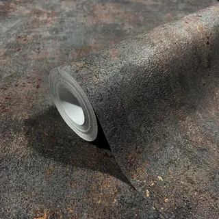 City Glow - Metallic - Concrete - Behang - Vliesbehang - Moderne Muurstijl - Glanzend - Betonlook - Muurafwerking - Antraciet Brons - Slaapkamer En