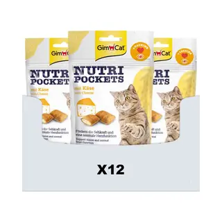 12x GimCat Nutri Pockets Kaas&Taurine 60 Gr