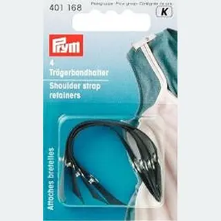 Prym, 401168 Trägerbandhalter, 4 Stück, Schwarz
