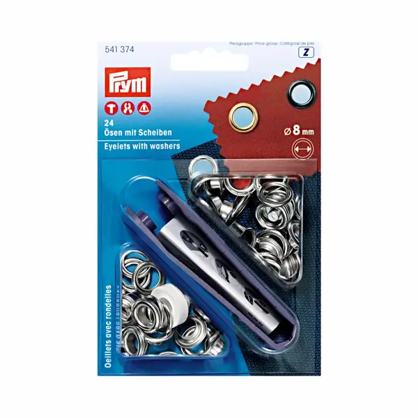 Prym Ösen und Unterlegscheiben, 8,0 mm, Silberfarbene thumbnail