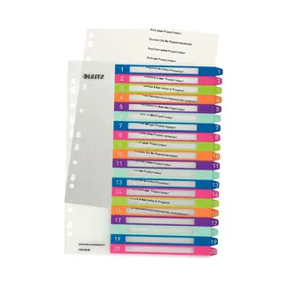Esselte 1245-00-00 Numeric tab index Polypropylene (Pp) Multicolour