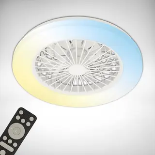 Briloner - Plafondventilator Met Verlichting - Led Dimbaar - 5 Snelheden -Ø48, 5cm - Wit