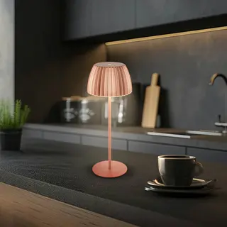Briloner - Riffle Rechargeable Led Table Lamp IP44 With Light Edge, 14.5x36.5 Cm, Touch, Replaceable Battery, Led Light, Battery Table Lamp, Bedside