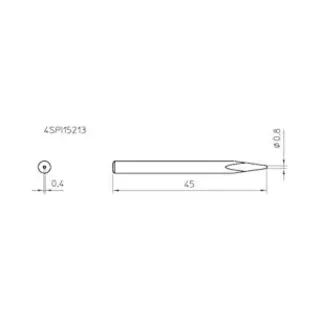 Weller 0.8 mm Pointed Soldering Iron Tip for use with Spi 16