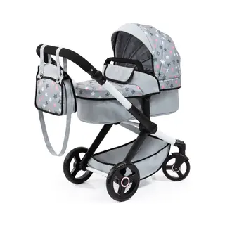 Bayer Design Bayer Baby Dolls Pram Xeo - Convertible Doll Pushchair, Carrycot & Changing Bag - Stroller With Adjustable Handle Height For Girls, Tall Dolls Pram