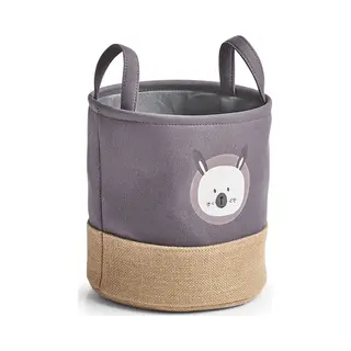 Zeller Present 14278 opslagdoos Opbergmandje Rond Jute, Polyester Grijs