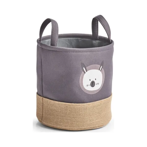 Zeller Present 14278 opslagdoos Opbergmandje Rond Jute, Polyester Grijs thumbnail