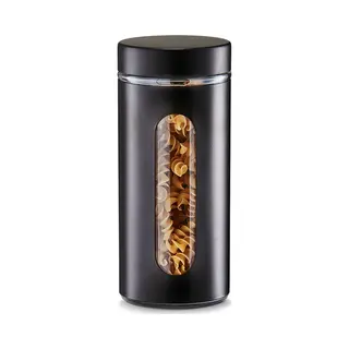 Zeller Present Schöner Leben. Praktisch Wohnen. Zeller 19797 Vorratsglas, 1200 Ml, Schwarz