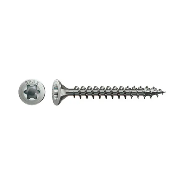 Spax R.v.s. schroef, 5 x 70 mm, 100 stuks, volledig schroefdraad, platkop, T-Star plus T20, 4CUT, roestvast staal A2 - 1197000500703 thumbnail
