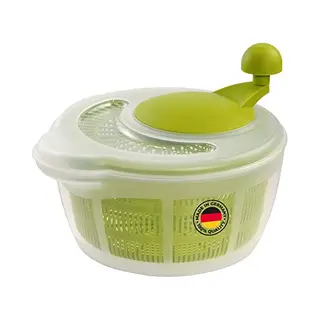 Westmark Salatschleuder, Kunststoff, Fassungsvermögen, 5 Liter, Fortuna, Transparent/Apfelgrün, 2432224A 29 X 26 X 21.5 Cm