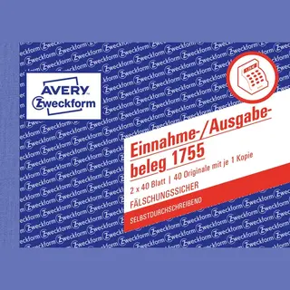 Avery 1755 Buchhaltungsformular & -Buch A6 40 Seiten