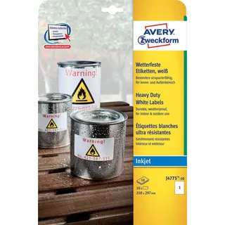 Avery J4775-10 etiket Rechthoek Permanent Wit 10 stuk(s)