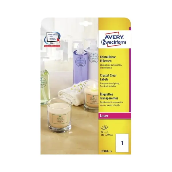 Avery L7784-25 Druckeretikett Transparent Nicht-kleber Etikett thumbnail