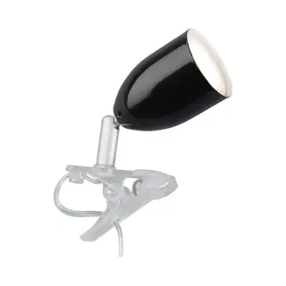 Lampe Leo Led Klemmleuchte Schwarz 1x Led-par51, Gu10, 3w Led-reflektorlampe Inklusive, (240lm, 2700k) Mit Schnurzwischenschalter - Brilliant