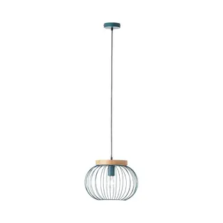 Lampe, Sorana Pendelleuchte 1flg Türkis, Metall/holz, 1x A60, E27, 40w, normallampen (nicht Enthalten) - Brilliant