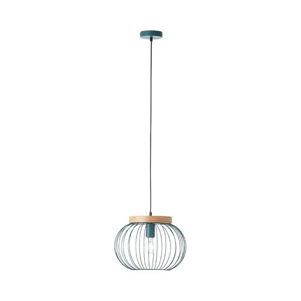 Lampe, Sorana Pendelleuchte 1flg Türkis, Metall/holz, 1x A60, E27, 40w, normallampen (nicht Enthalten) - Brilliant thumbnail