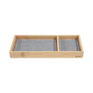 Sigel SA205 Zubehörablage Bambus, Einleger Hellgrau Schwarz Aus Recyceltem Pet, 24, 3 X 10, 9 Cm