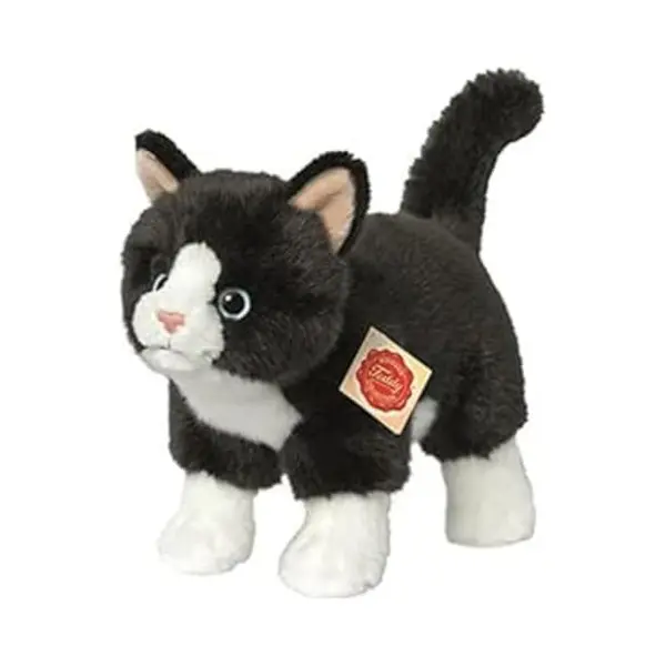 Hermann Teddy Teddy Hermann 91820 Katze Stehend Schwarz/weiß 20 Cm, Kuscheltier Mit Idealem Recyclinganteil (Füllmaterial) thumbnail