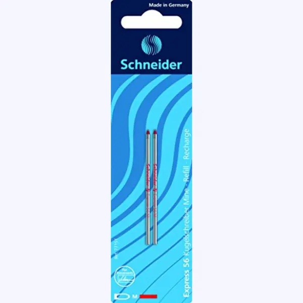 Schneider Schreibgeräte Mehrfarb-Kugelschreibermine Express 56, Dokumentenecht, M, Rot, 2er Blisterkarte thumbnail