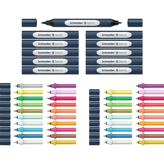Schneider Schrijfwaren Schneider Stift - Twinmarker Set - Paint-It 040 - 20 Kleuren + 6 Houders + Blender - S-ML04010902