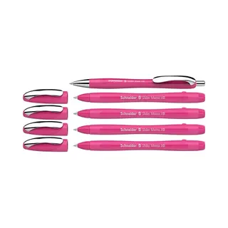 Schneider 150265 Slider Memo Xb Und Slider Rave Xb Kugelschreiber (Gehäusefarbe, Power Pink, Schreibfarbe, Blau) 4+1 Stück