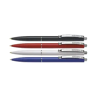 Schneider 73080 K 15 Retractable Ballpoint Pen (Indelible Refill - Line Width M, Ink Colour, Blue) Pack Of 4 Assorted Blister Cards