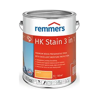 Remmers Hk Stain Pine/Larch, 5 Litres, Decorative, Solvent-Based Premium Wood Preservative Stain For Exterior Use, 3-fold Wood Protection With