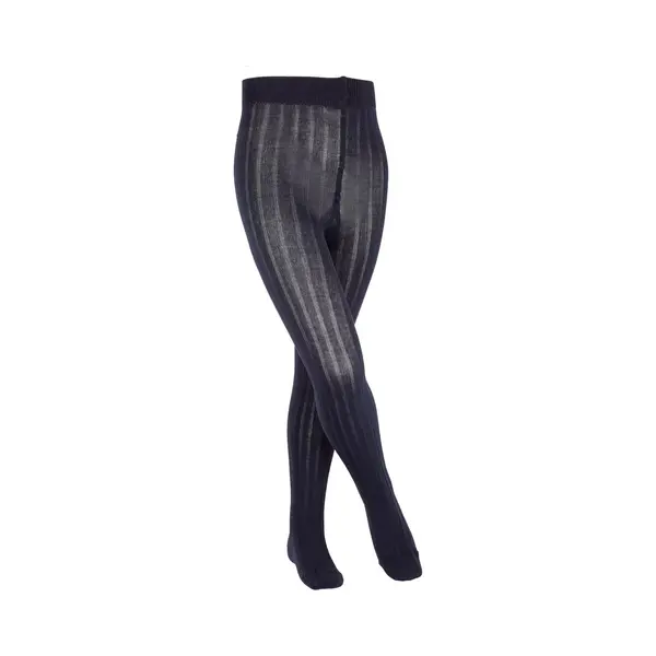 Falke Classic Rib Geribd Huidvriendelijk Katoen Panty Kinderen Blauw - Maat 110-116 thumbnail