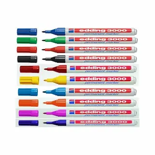 Edding 3000 permanente marker Rood 10 stuk(s)