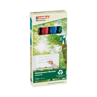 Edding 28-E4 permanente marker Fijne punt Zwart, Blauw, Groen, Rood 4 stuk(s)
