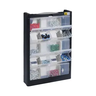 Allit 466250 Small Parts Container Black/Grey 300x465x80mm Folding...