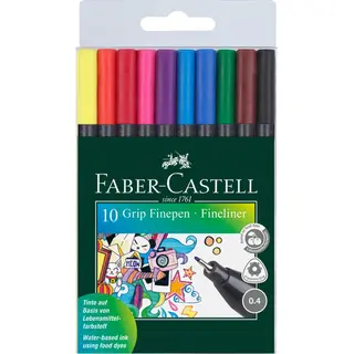 Faber-Castell Grip fineliner Multicolour 10 pc(s)