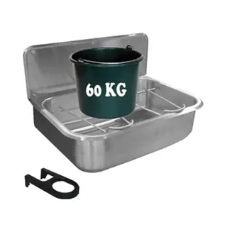 Uitstort Gootsteen Loggere 56x40 Cm Met Klaprooster Rvs