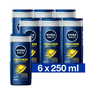 6x Nivea Men Douchegel Power Refresh 250 Ml