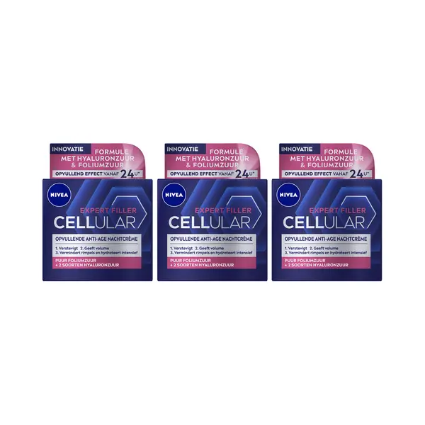 3x Nivea Cellular Filler Nachtcrème Verstevigend 50 Ml thumbnail
