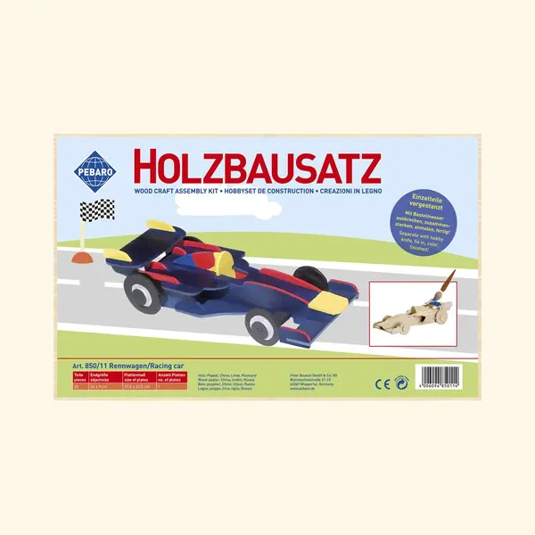 Pebaro Houten Bouwpakker Formule 1 Racewagen, 24 X 9 Cm thumbnail