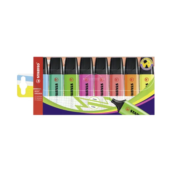 Stabilo Boss Original, markeerstift, etui met 8 kleuren thumbnail